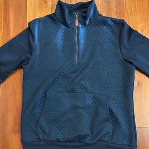 BTFBM Navy Blue Quilted Pullover Sweatshirt 1/4 Zip Size Large